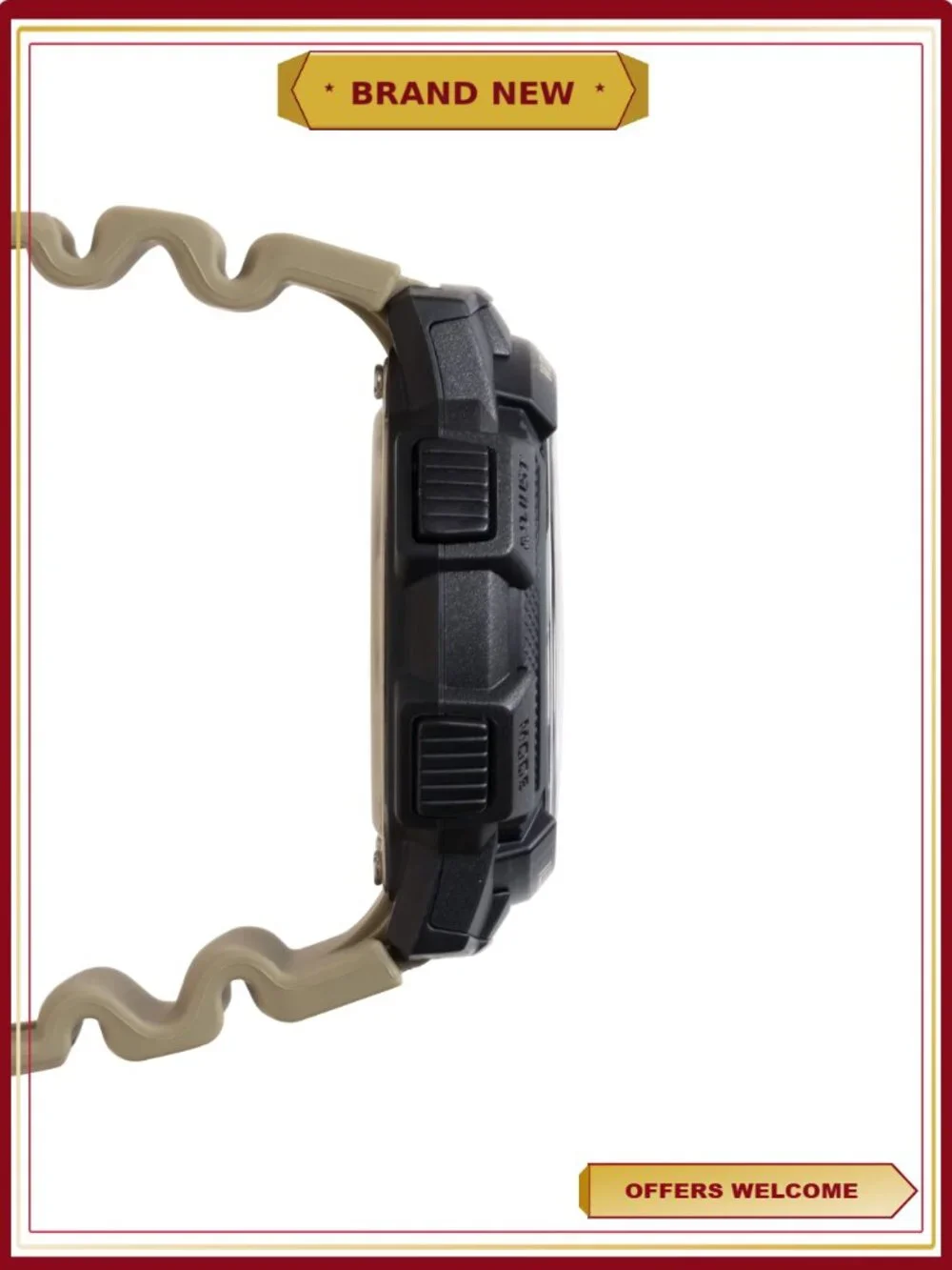 Mens Digital Watch Quartz 10-Year Battery 100M Water Resistant LED Light